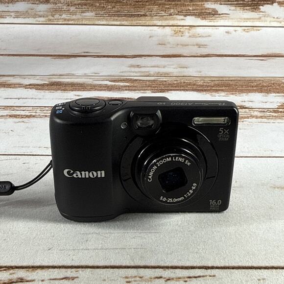 Canon PowerShot A1300 HD – 16MP – 5× Optical Zoom – Black – For Parts or Repair - Picture 1 of 8